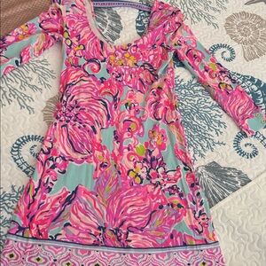 Floral Pink and Blue Dress